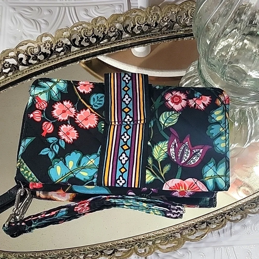 Vera Bradley Vines Floral Iconic RFID Wristlet Wallet Combo - Picture 8 of 10